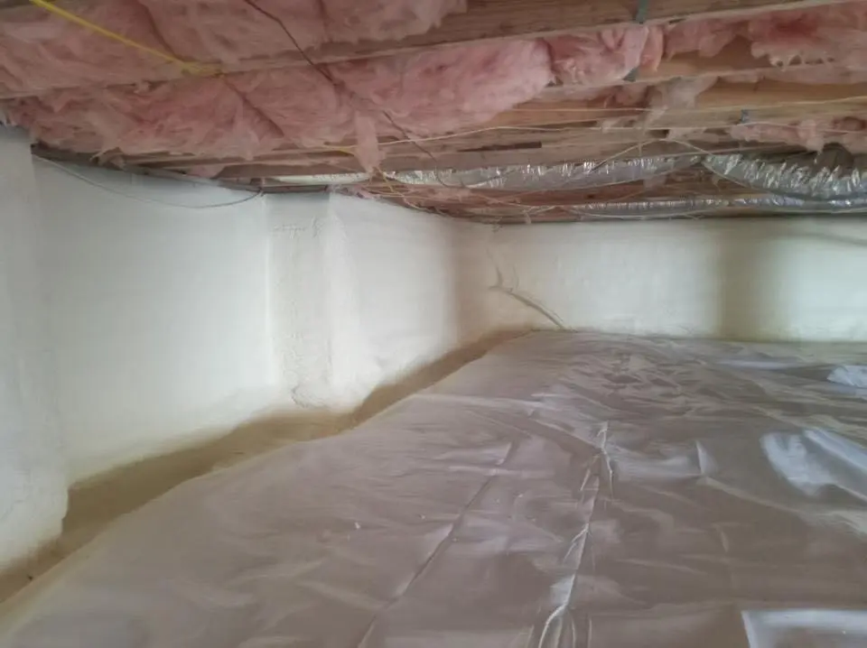 Crawl space encapsulation with closed-cell spray foam for Roof Waterproofing in Mill Creek